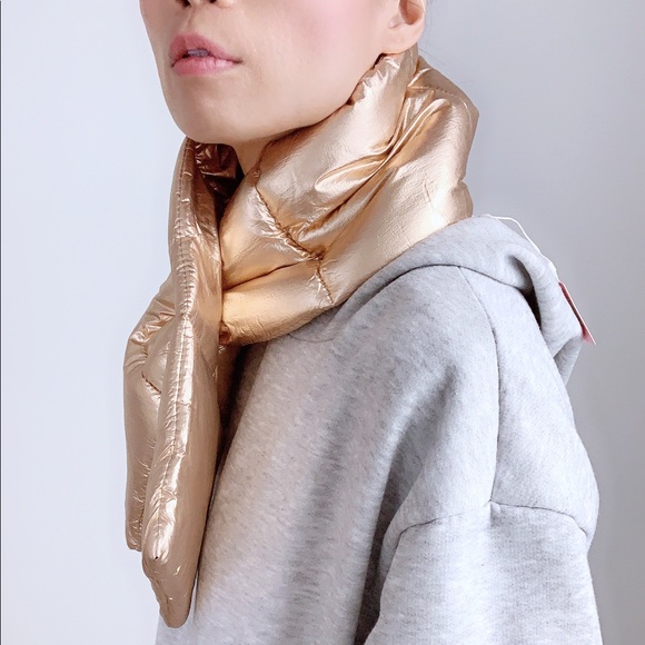 NECK WARMER Puffer Scarf - Rose Gold - Picture 2 of 9